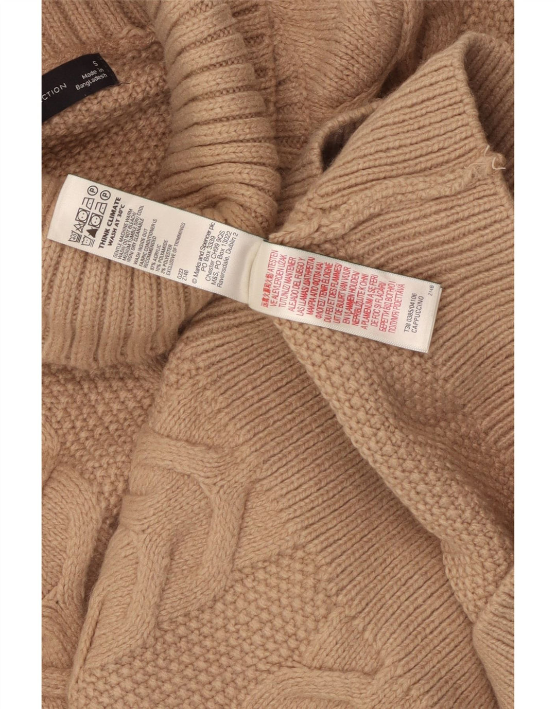 MARKS & SPENCER Pulover cu gât rulat pentru femei UK 10 Maro mic