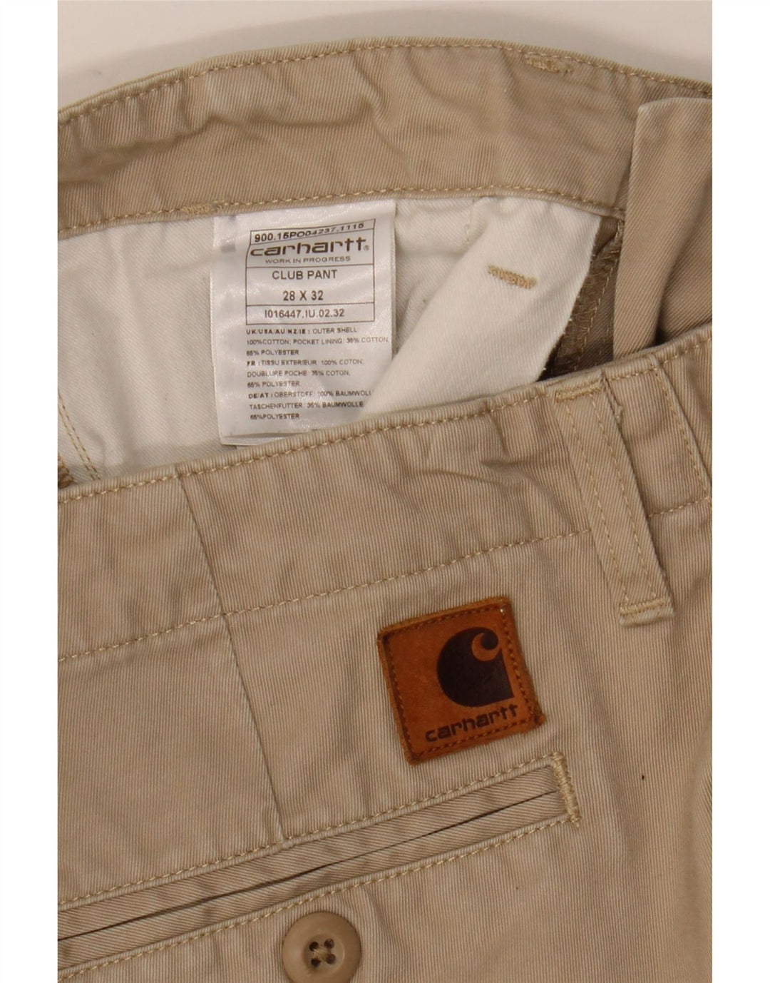 Pantaloni chino slim pentru femei Carhartt W28 L32 bumbac bej