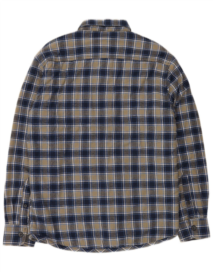 CAMARGUE Cămașă de flanel Lumberjack pentru bărbați, bumbac cu carouri, albastru marin mediu