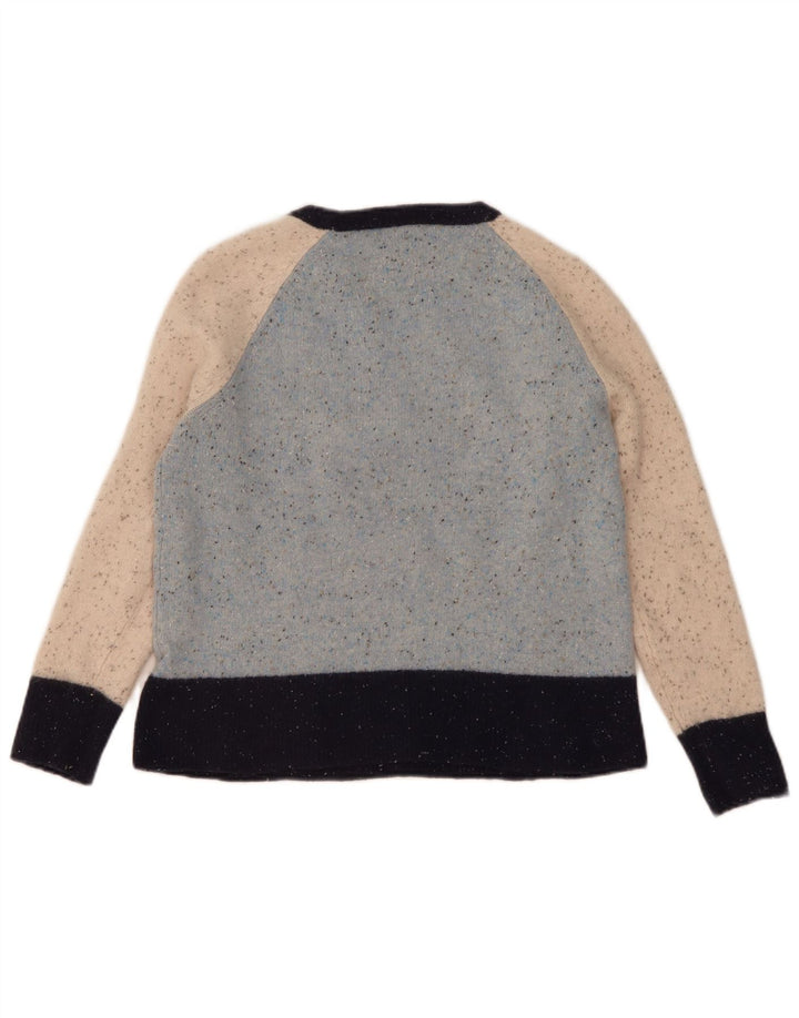 White Stuff Pulover pentru damă cu decolteu triplu UK 14 Medium Blue Flecked Wool