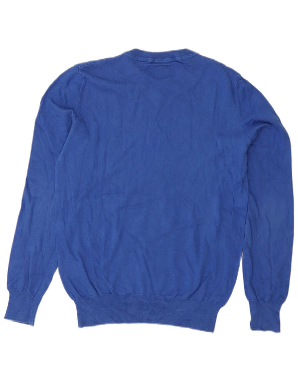 Murphy & Nye Mens Regular Fit V-Neck Jumper Sweater Medium Blue Cotton