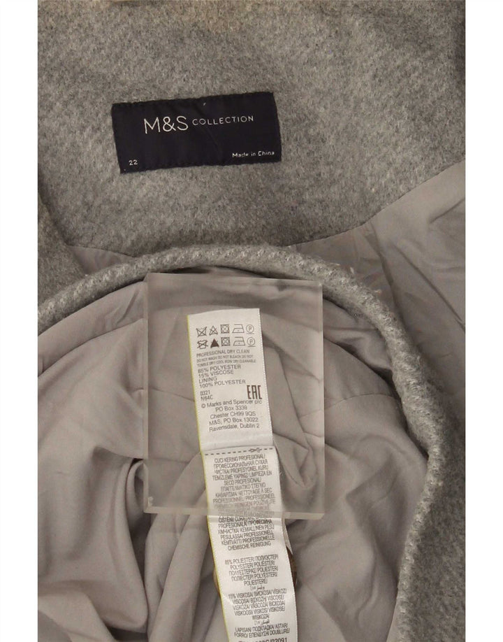 Marks & Spencer Palton dublu pentru femei Marea Britanie 22 3XL Gri poliester