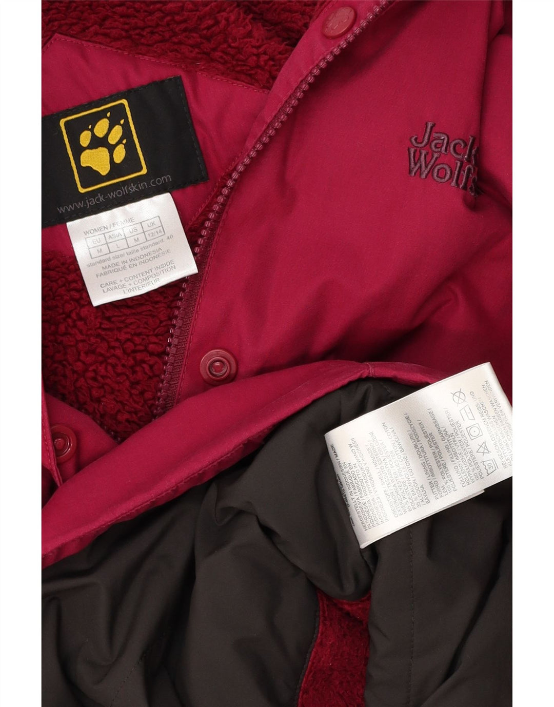 JACK WOLFSKIN Jachetă de vânt cu glugă pentru femei UK 12/14 Roz mediu