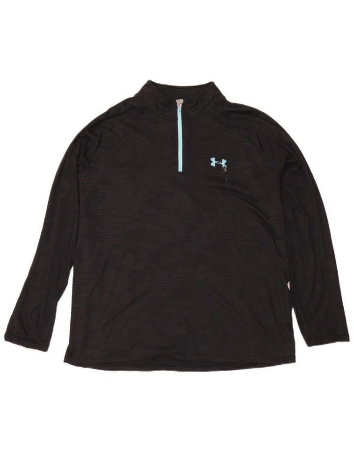 Pulover pentru bărbați Under Armour Heat Gear, cu fermoar, cu gât, mare, negru