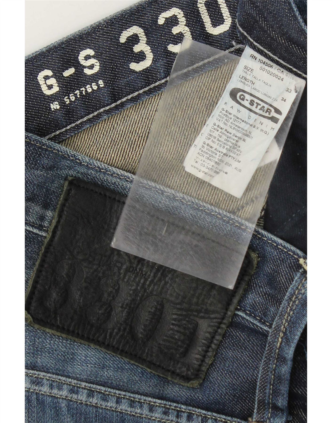 Blugi drepti pentru bărbați G-Star W33 L34 Bumbac albastru