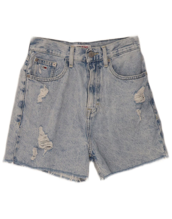 TOMMY HILFIGER Pantaloni scurți din denim cu talie înaltă pentru femei Mom Distressed W24 XS Blue