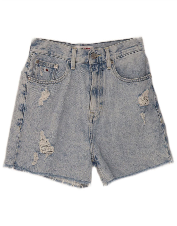 TOMMY HILFIGER Pantaloni scurți din denim cu talie înaltă pentru femei Mom Distressed W24 XS Blue