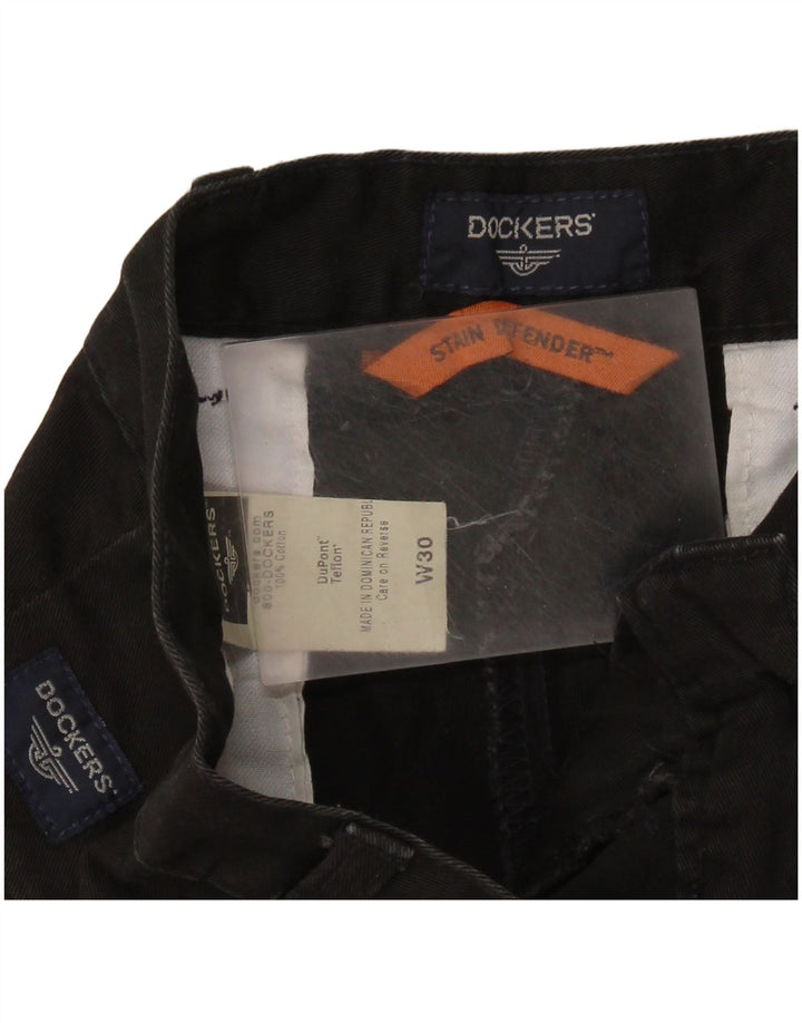 Pantaloni scurți chino pentru bărbați DOCKERS Stain Defender Pegged W30, bumbac mediu negru