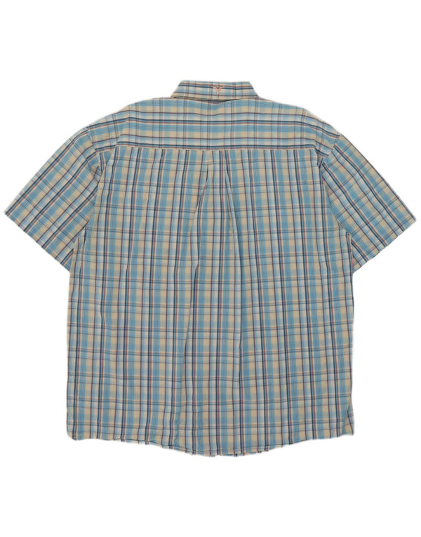 Wrangler Mens Short Sleeve Shirt 2XL Blue Check Cotton
