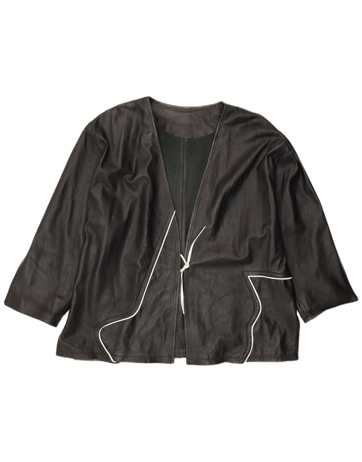 Jachetă de piele pentru femei VINTAGE UK 20 2XL Negru