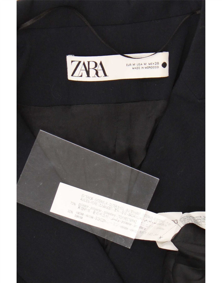Palton dublu pentru femei Zara UK 12 Poliester bleumarin mediu