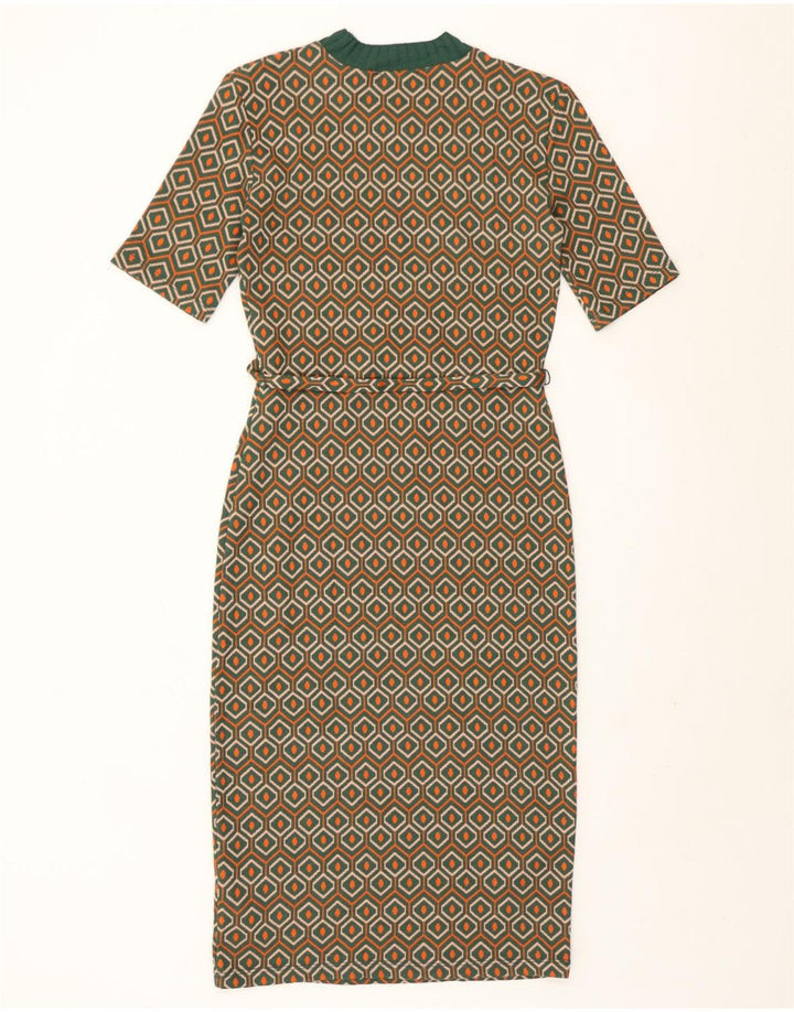 Rochie teacă pentru femei Zara UK 10 Poliester geometric geometric verde