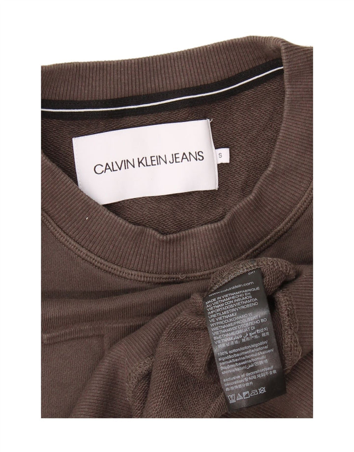 Hanorac grafic pentru bărbați Calvin Klein Jeans Pulover mic, gri, bumbac