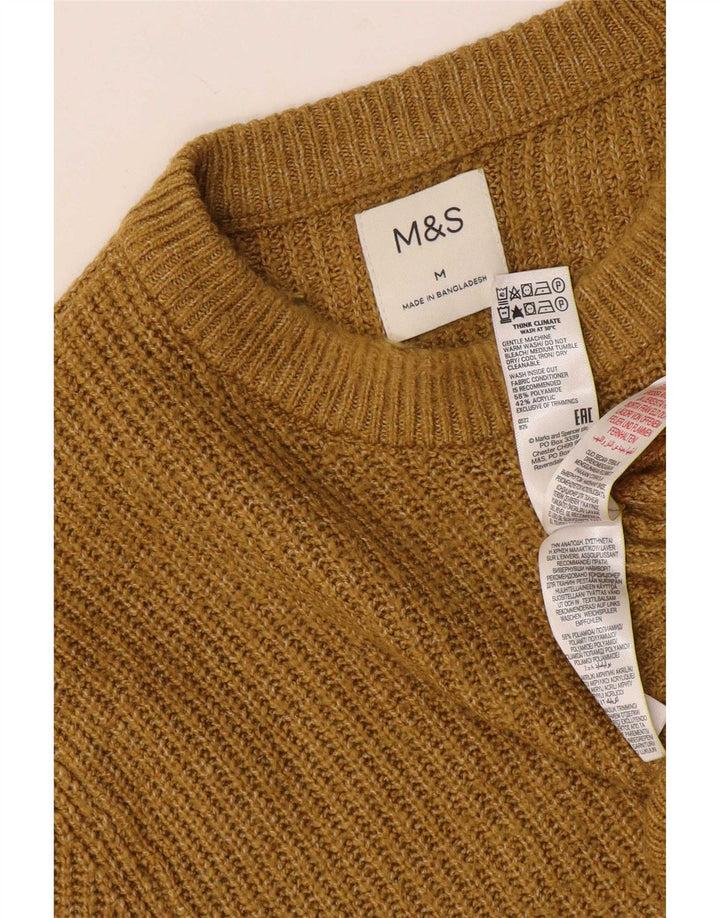 Pulover pentru bărbați Marks & Spencer, cu gât crew, poliamidă kaki mediu