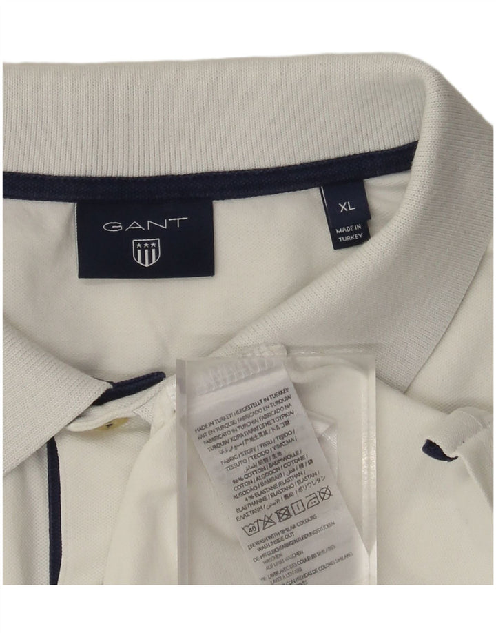 Tricou polo pentru bărbați Gant, bumbac alb XL