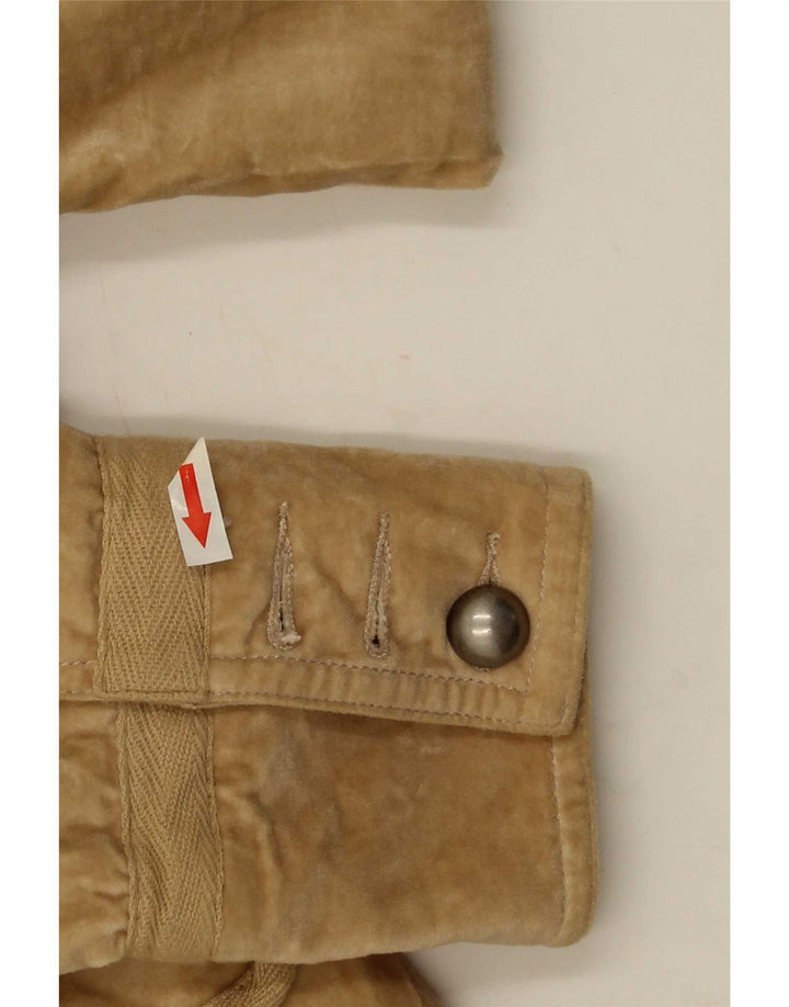 Massimo Dutti Jachetă pentru femei din catifea cu 1 nasture, EU 38, bumbac mic, bej