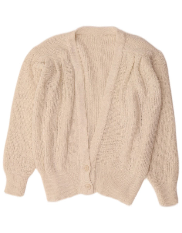 Pulover cardigan vintage pentru femei UK 14 Medium White