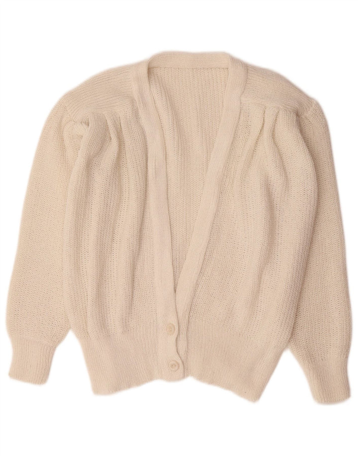 Pulover cardigan vintage pentru femei UK 14 Medium White