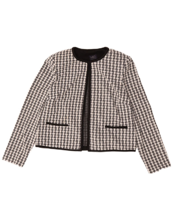 Jachetă Bolero pentru femei Marks & Spencer UK 12 Medium Black Check Poliester