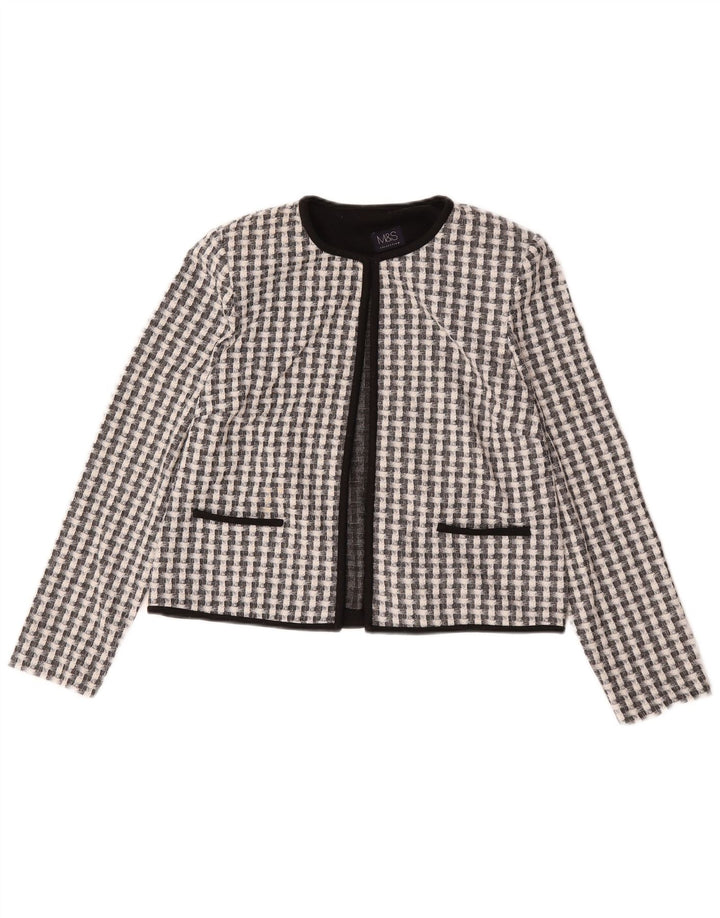 Jachetă Bolero pentru femei Marks & Spencer UK 12 Medium Black Check Poliester