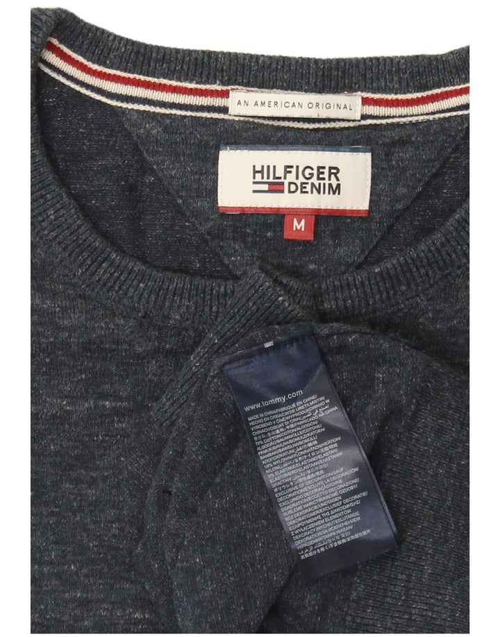 Pulover Tommy Hilfiger pentru bărbați, cu gât crew, mijlociu, albastru marin pete