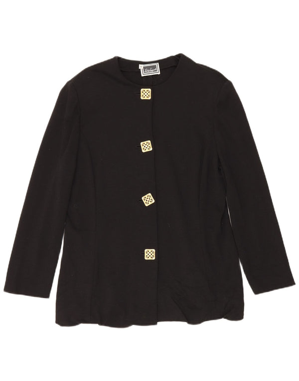 Sacou blazer pentru femei Luisa Spagnoli, cu 4 nasturi, IT 48 XL, acetat negru