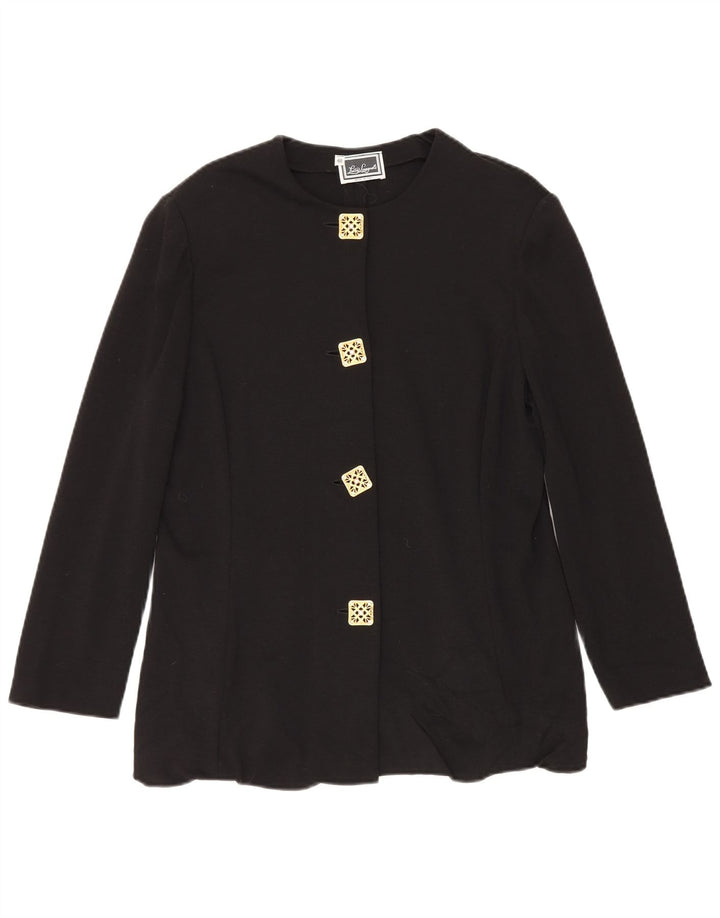 Sacou blazer pentru femei Luisa Spagnoli, cu 4 nasturi, IT 48 XL, acetat negru