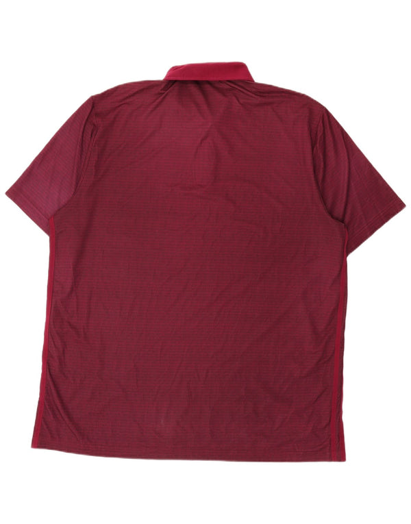 Tricou polo pentru bărbați Adidas XL Burgundy Pinstripe Poliester