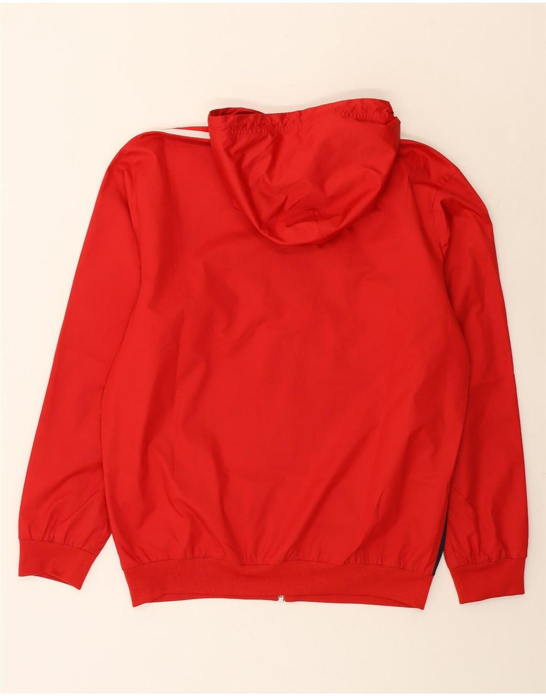Jachetă de top pentru trening cu glugă Adidas pentru bărbați, roșu mediu, poliester color bloc