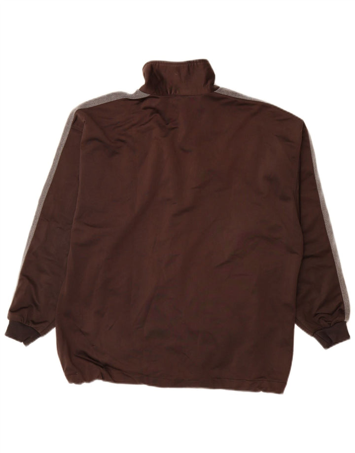 Jachetă de top pentru trening grafic ASICS pentru bărbați, maro mediu, poliester color bloc