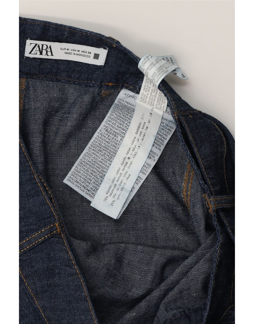 Fusta Midi Denim Zara Femei Mediu W28 Bumbac Albastru