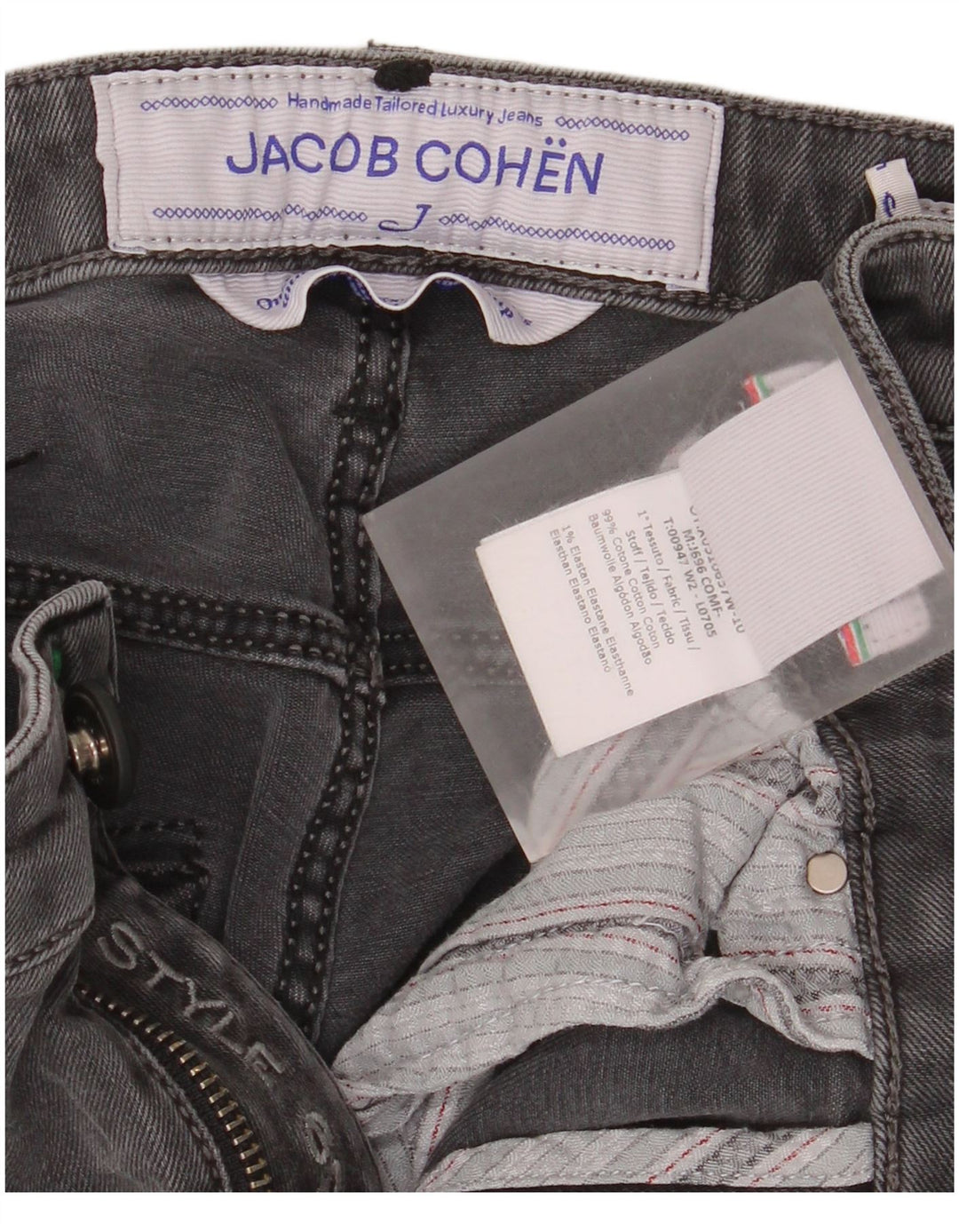 Blugi slim pentru bărbați Jacob Cohen W31 L34 bumbac gri
