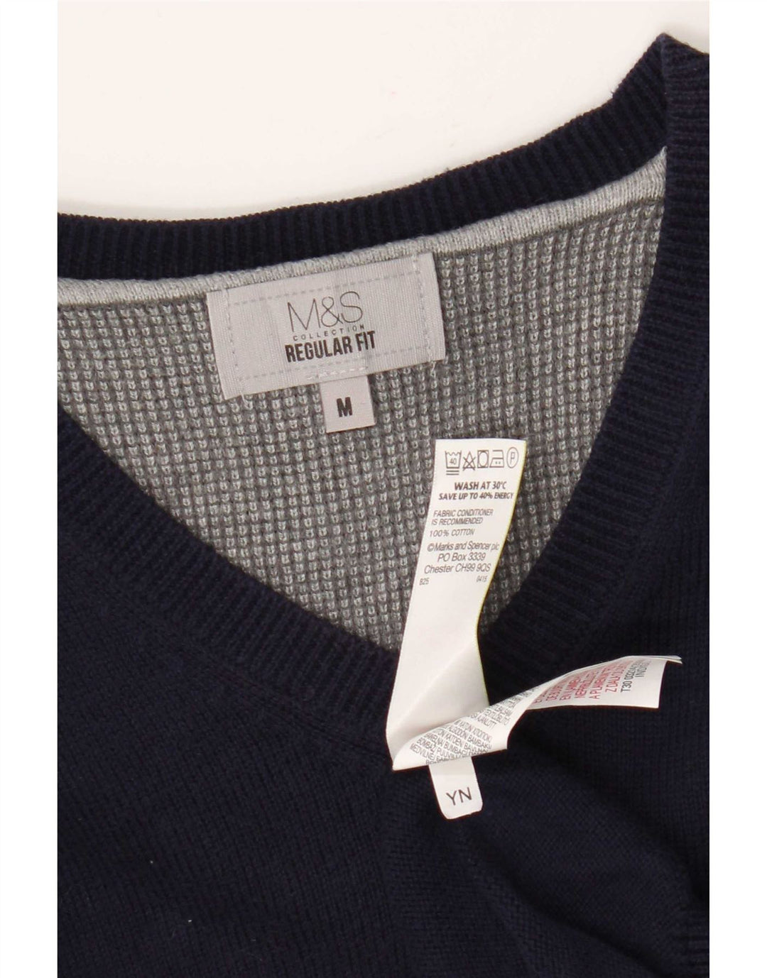 Pulover cu decolteu în V Marks & Spencer pentru bărbați, mediu bleumarin