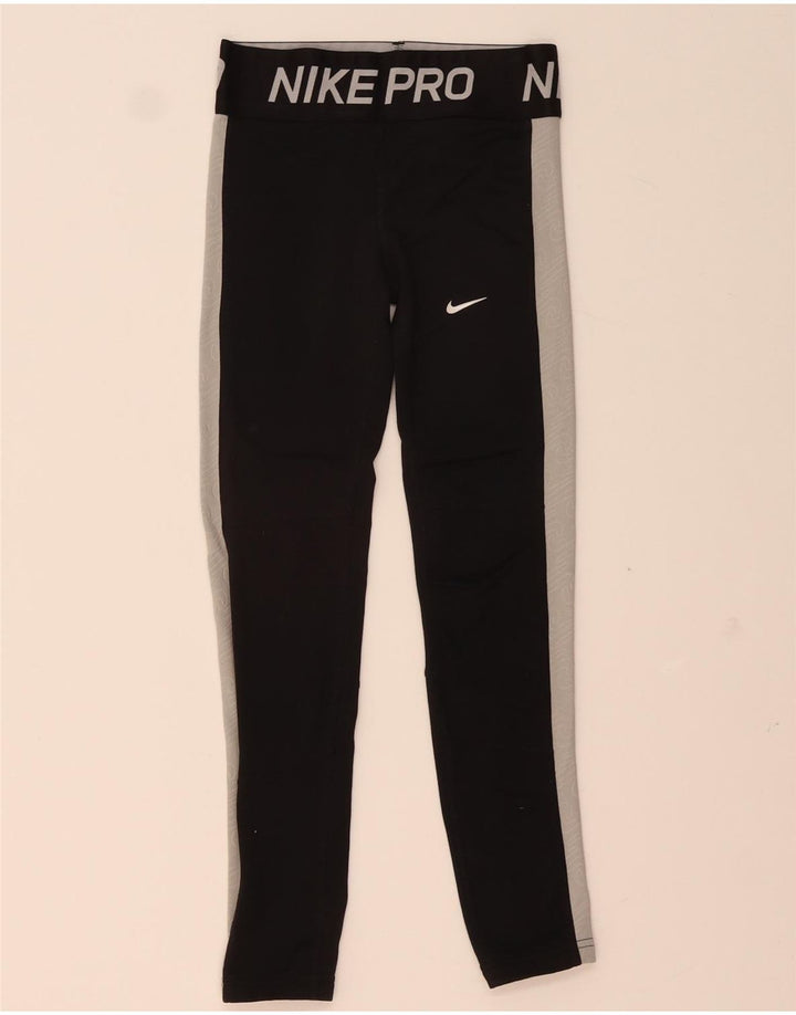 Leggings grafic Nike pentru băieți 8-9 ani, negru, poliester
