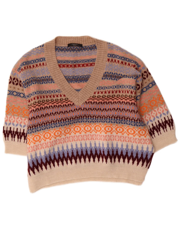 Max Mara Pulover cu decolteu în V de weekend pentru femei UK 18 XL multicolor