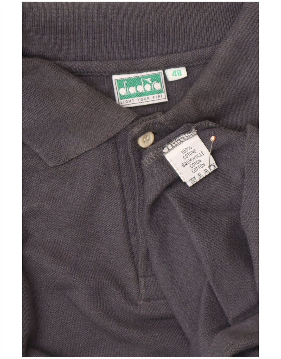 DIADORA Tricou polo cu maneca lunga pentru barbati IT 48 bumbac gri mediu