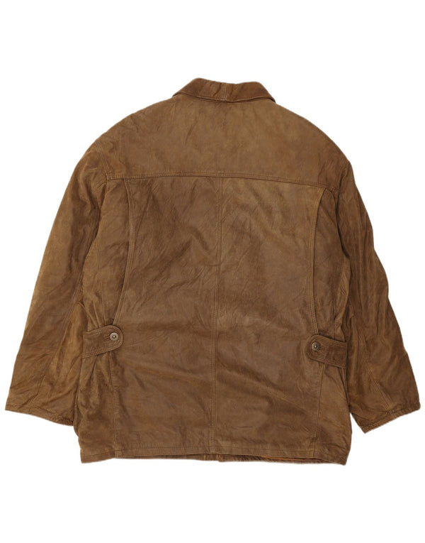 Jachetă din piele pentru bărbați Essebi IT 54 2XL din piele maro