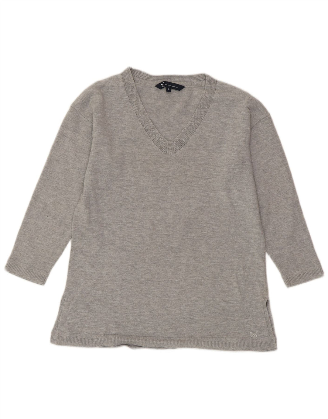 CREW CLOTHING Pulover pentru damă cu decolteu în V UK 8 Small Grey Flecked