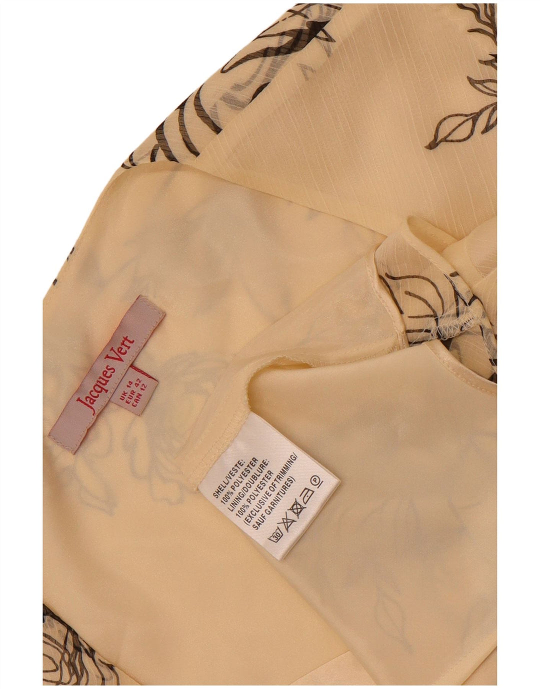 Bluză pentru femei Jacques Vert UK 14, mare, poliester floral alb