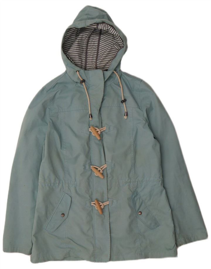 FAT FACE Womens Hooded Rain Jacket UK 12 Medium Blue Polyester