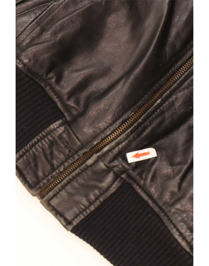 Jachetă de piele vintage pentru bărbați UK 38 Medium Black