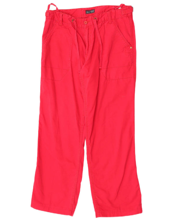 Armani Pantaloni Drepți Casual Bărbați L34 L30 Bumbac Roșu