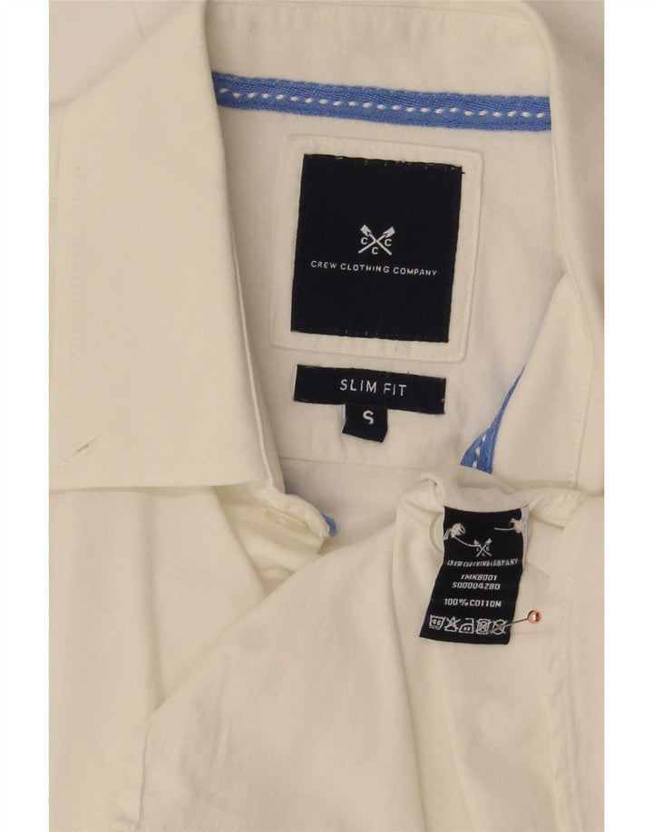 Crew Clothing Cămașă Slim Fit pentru bărbați Bumbac alb mic