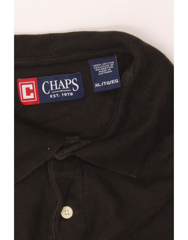CHAPS Mens Polo Shirt XL Black Cotton Vintage Chaps and Second-Hand Chaps from Messina Hembry 