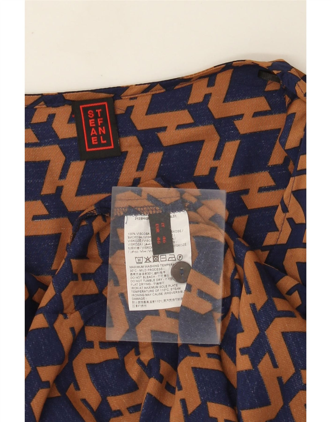 Bluză cu mânecă lungă pentru femei Stefanel Top IT 46 Mare Bleumarin Geometric
