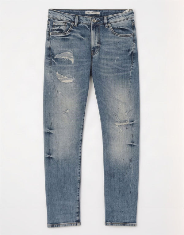 Blugi skinny distressed pentru bărbați Tommy Hilfiger EU 40 Medium W31 L30 Albastru