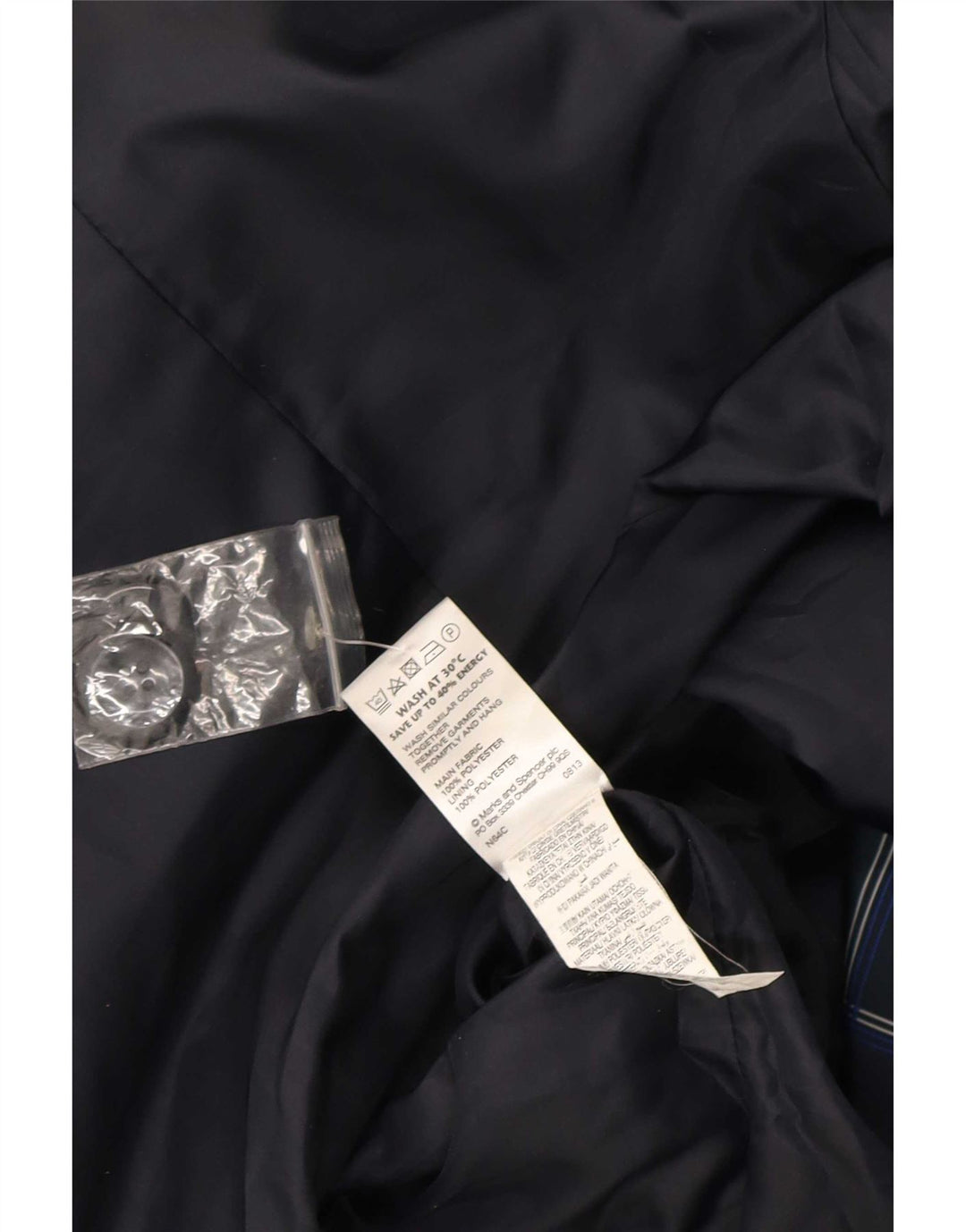 Trenci pentru femei Marks & Spencer UK 10 Mic din poliester cu carouri bleumarin