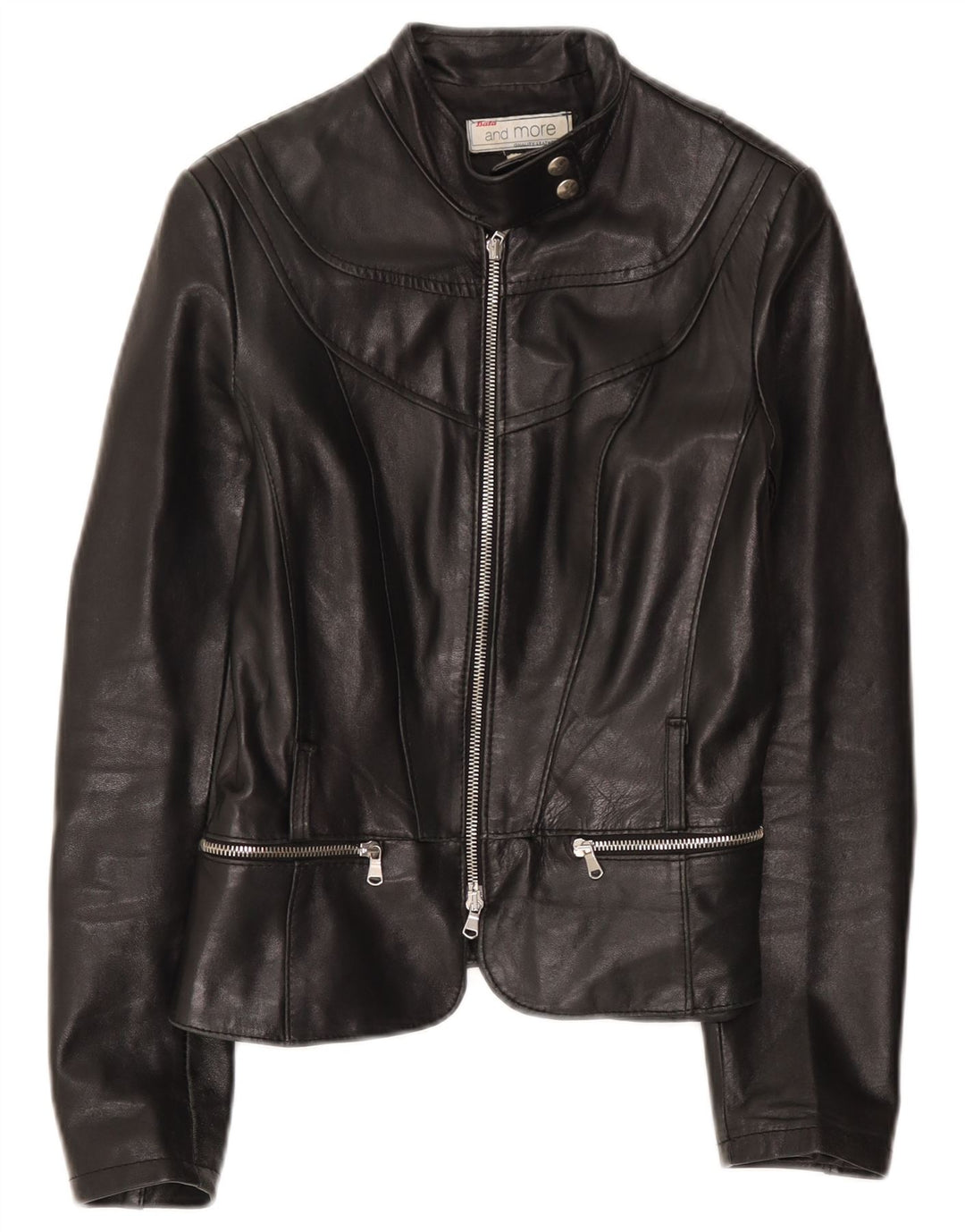 Geacă de piele pentru femei Bata and More IT 44 Medium Black Leather