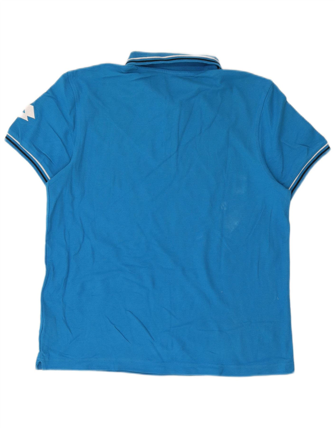 Tricou polo pentru bărbați Lotto, bumbac cu dungi albastre mari