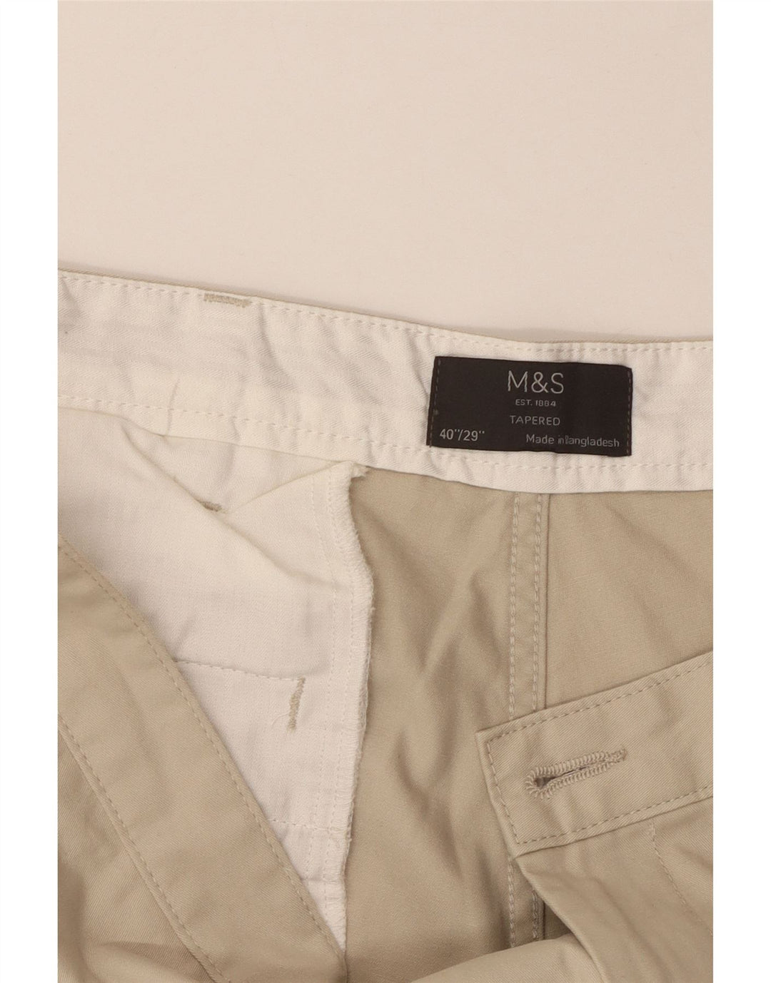 Pantaloni chino conici pentru bărbați Marks & Spencer L40 L29 bumbac bej